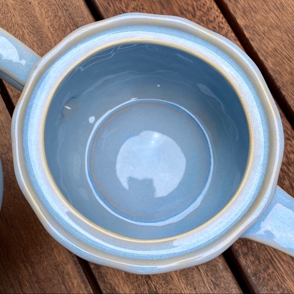 Ollie & Olivia Blue/White Hammered Tea Kettle Pot - Picture 8 of 14